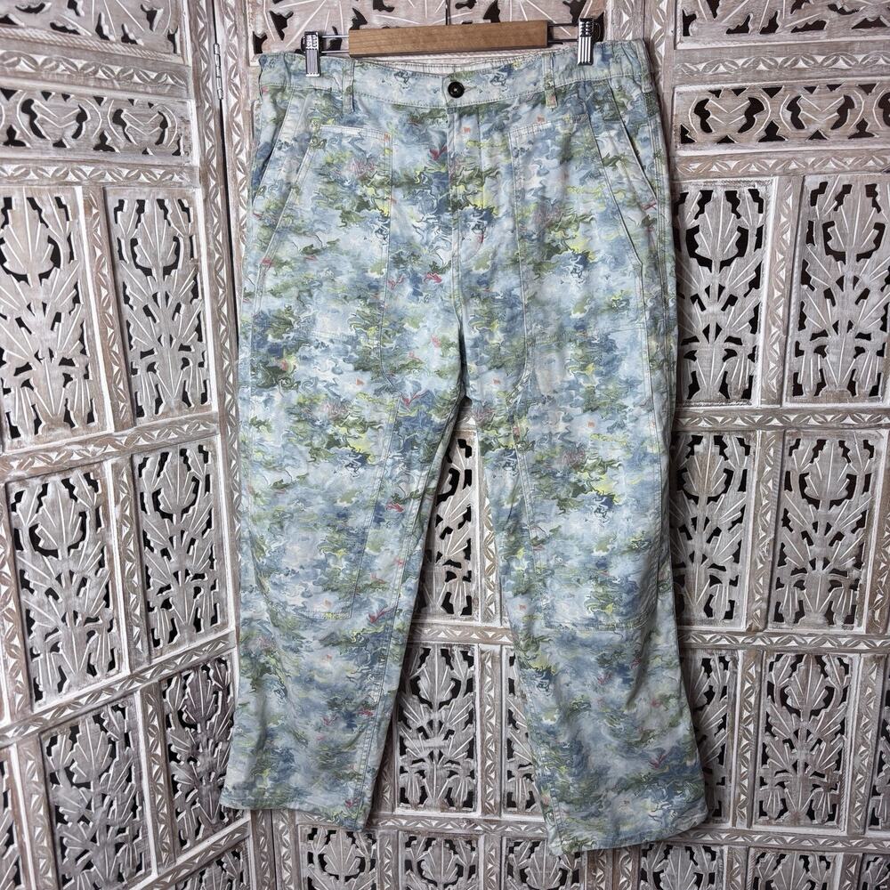 Pilcro at Anthropologie The Roamer Trousers/Jeans Blue Painted Artsy Boho SZ 32